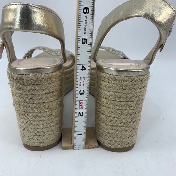 Zara Basics Womens 8.5 39 Platform Sandals Espadrille Platform Wedge Boho - Picture 6 of 12